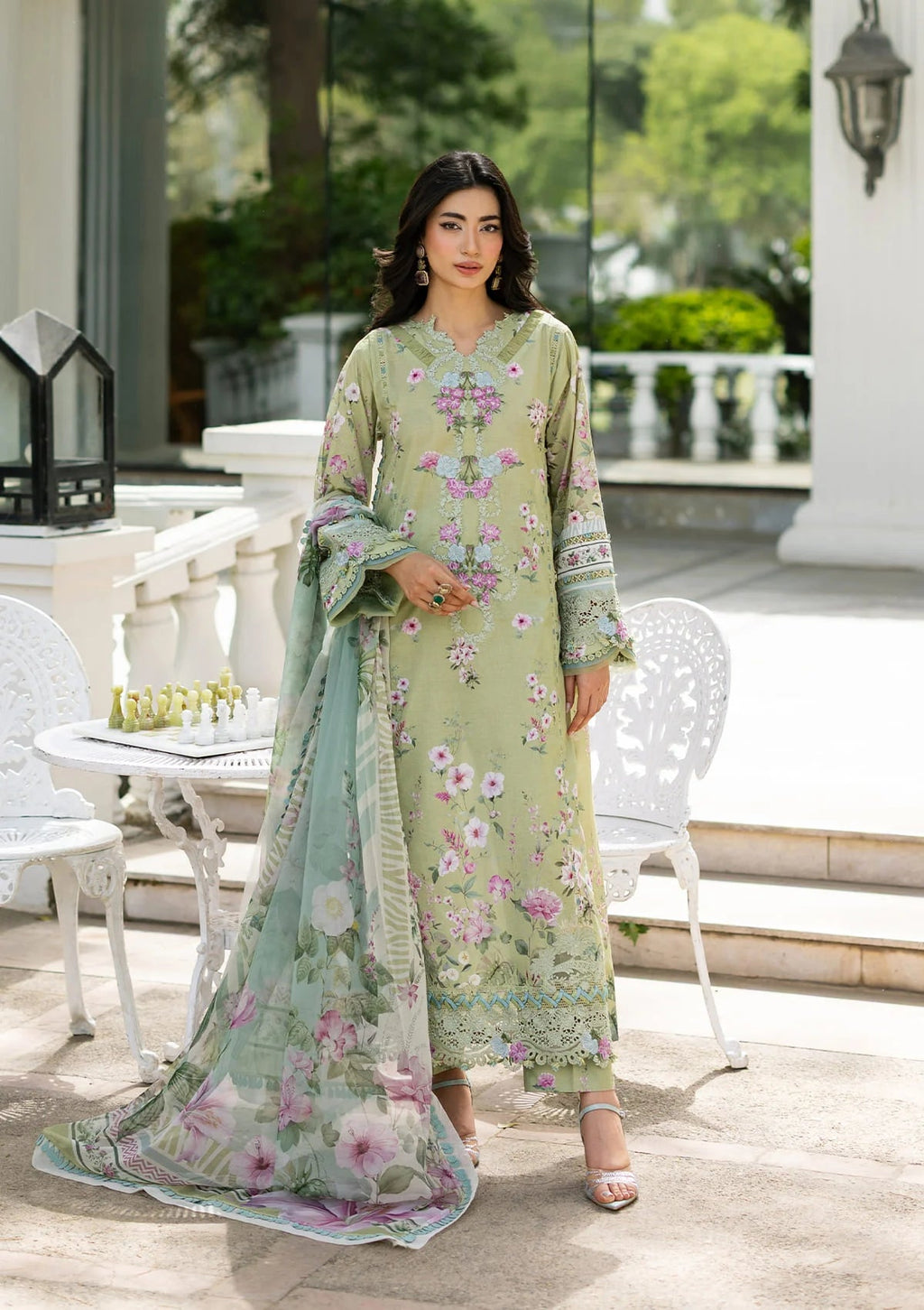 Lawn - Elaf Premium - Signature Embroidered 26 - Vol II - ESG-6A JADE