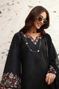 LAWN - NOOR BY SAADIA ASAD - Chikankari - D1 - B -MIDNIGHT BLACK
