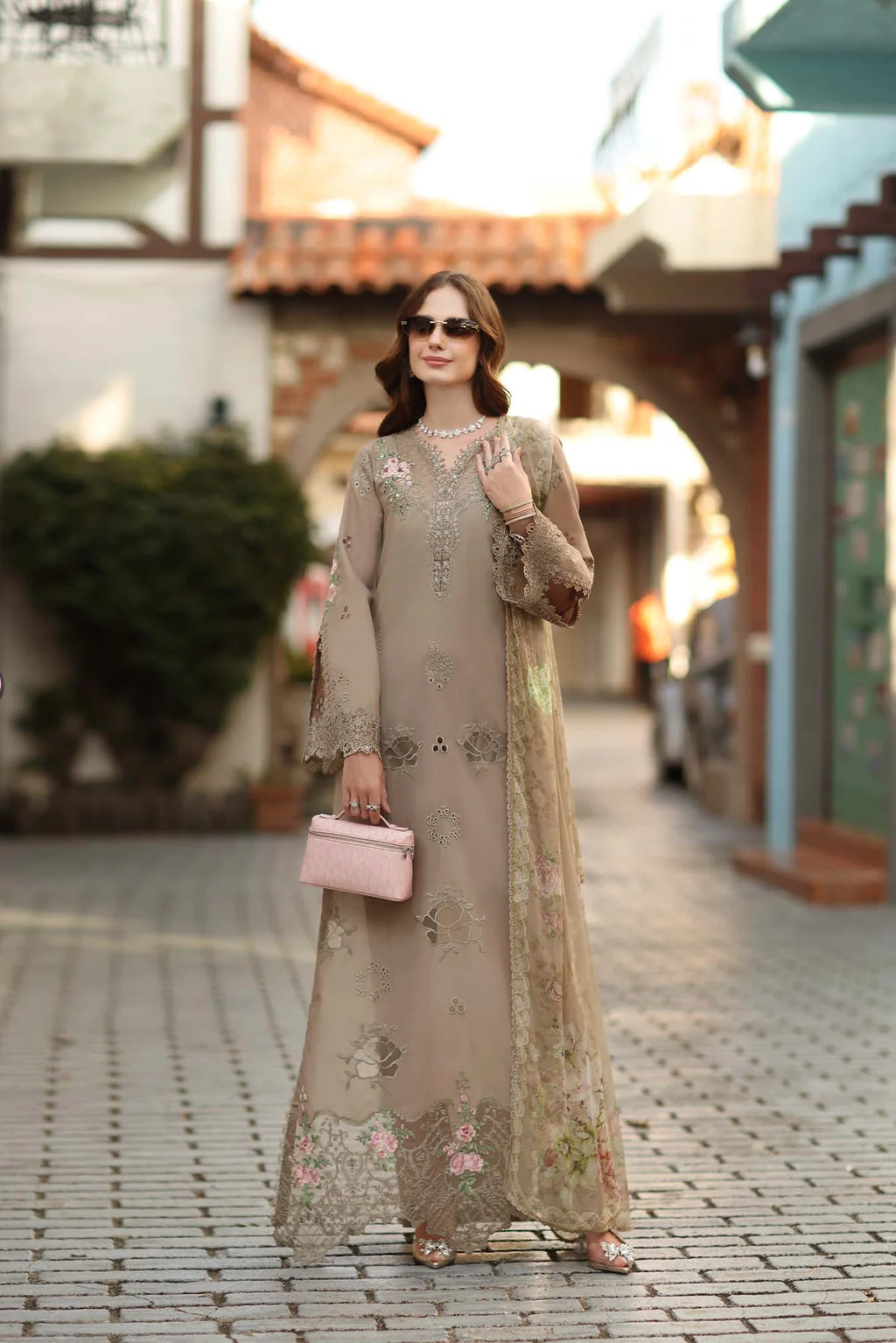 LAWN - NOOR BY SAADIA ASAD - Chikankari - D3 - B - SOFT MOCHA