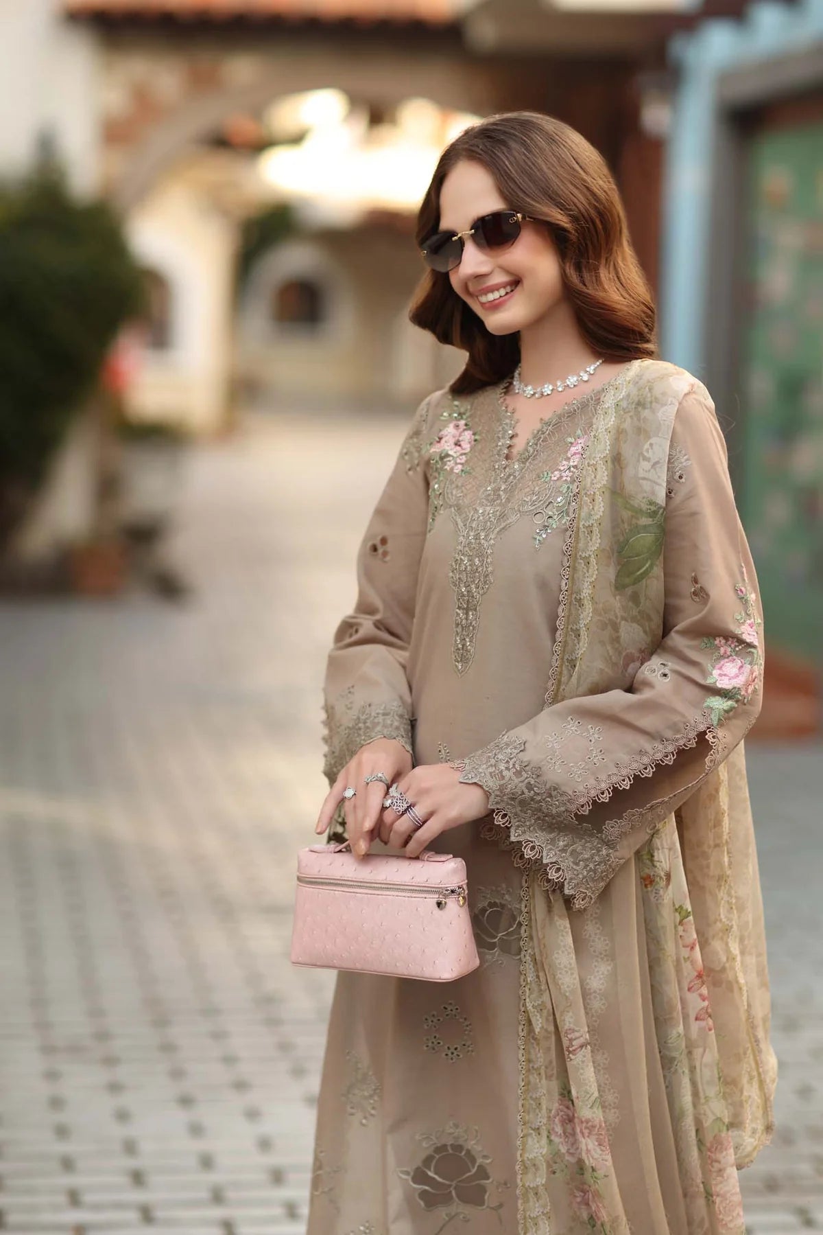 LAWN - NOOR BY SAADIA ASAD - Chikankari - D3 - B - SOFT MOCHA