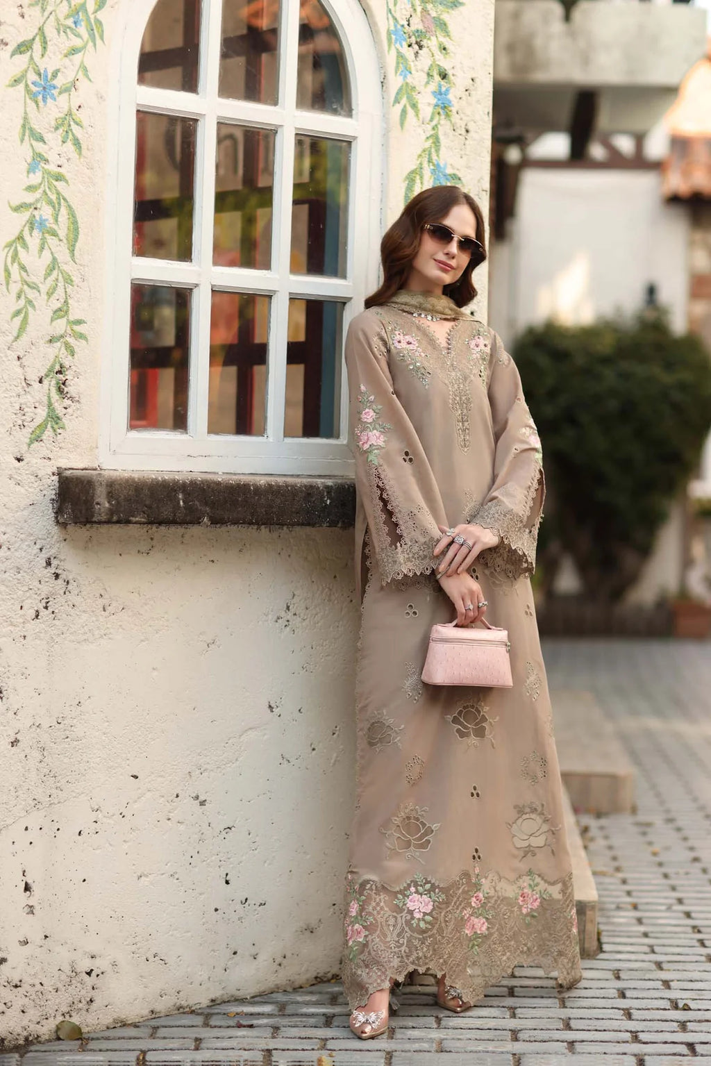LAWN - NOOR BY SAADIA ASAD - Chikankari - D3 - B - SOFT MOCHA