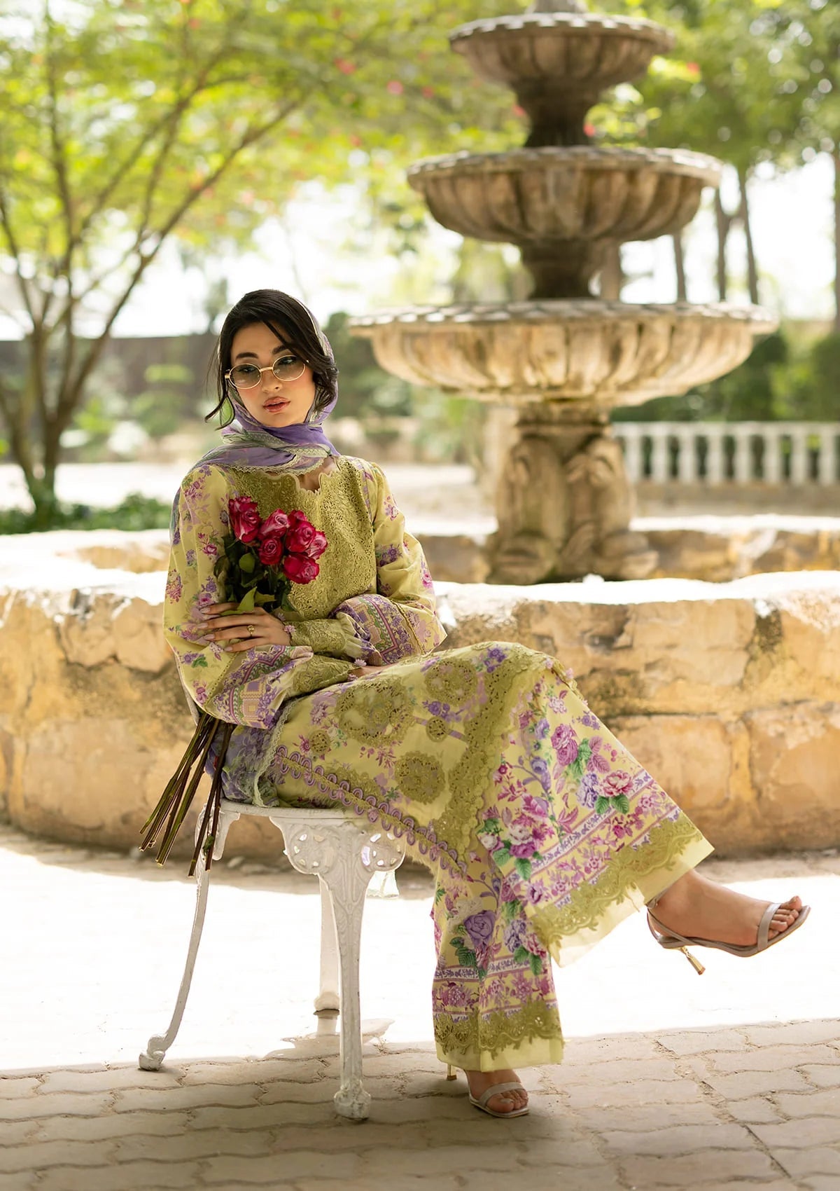 Lawn - Elaf Premium - Signature Embroidered 26 - Vol II - ESG-8A OLIVIA