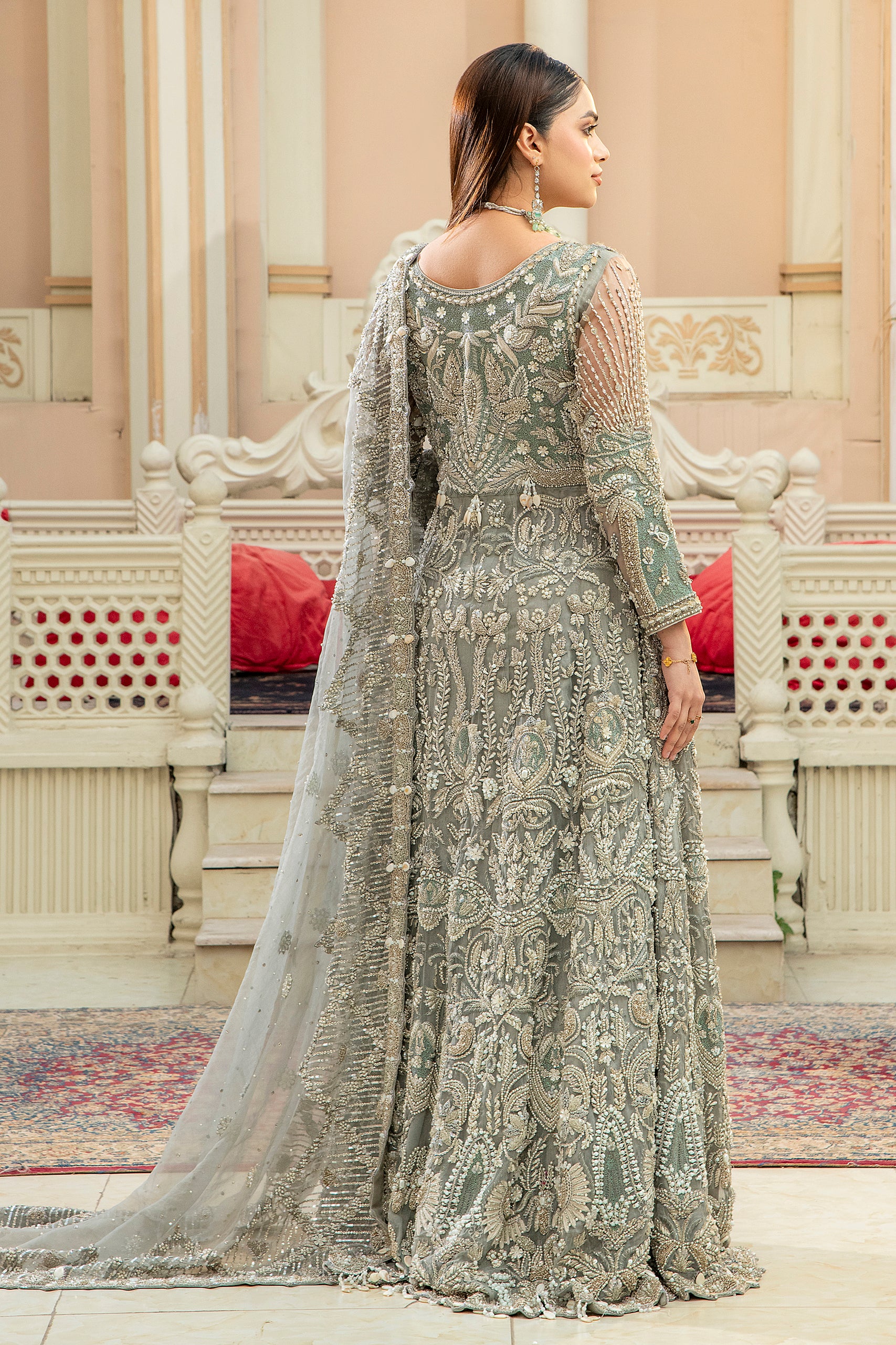 GRAY MAXI LEHNGA SET