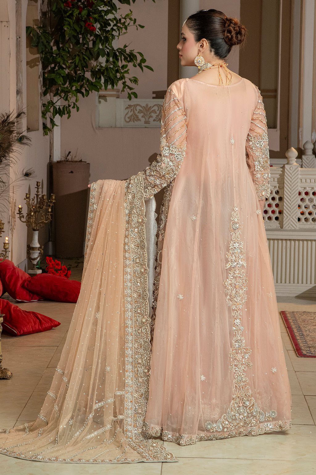 PEACH GAON MAXI SET LEHNGA