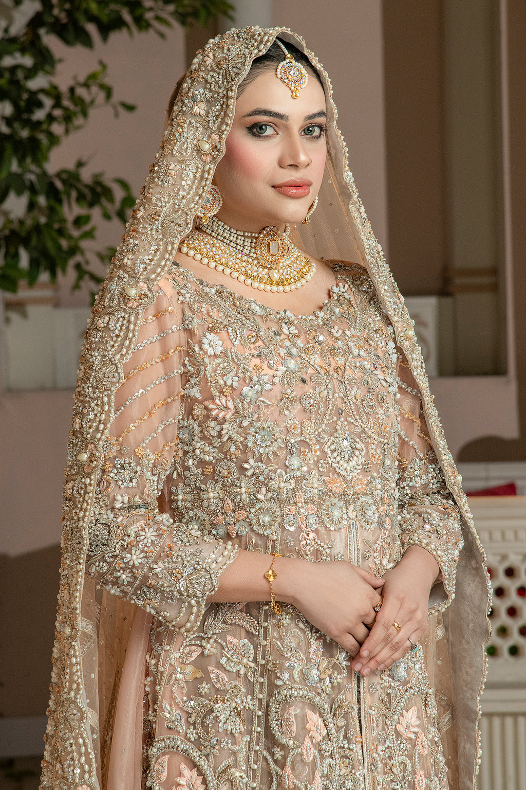 PEACH GAON MAXI SET LEHNGA