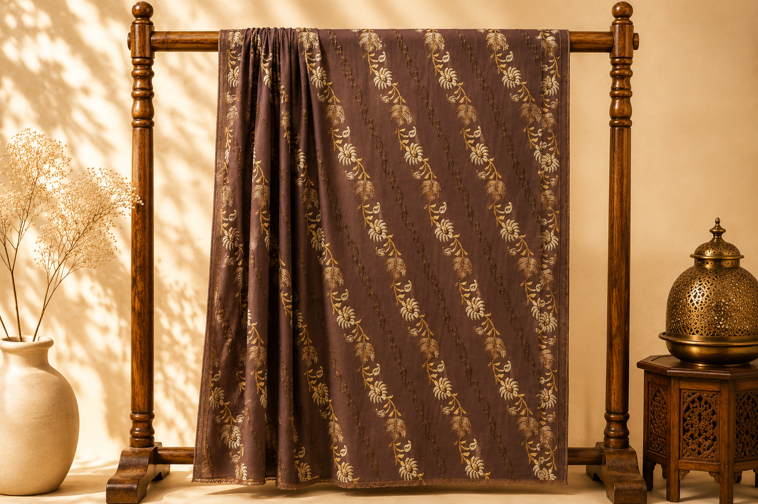 THILLA AARI WORK LAWN SHAWL