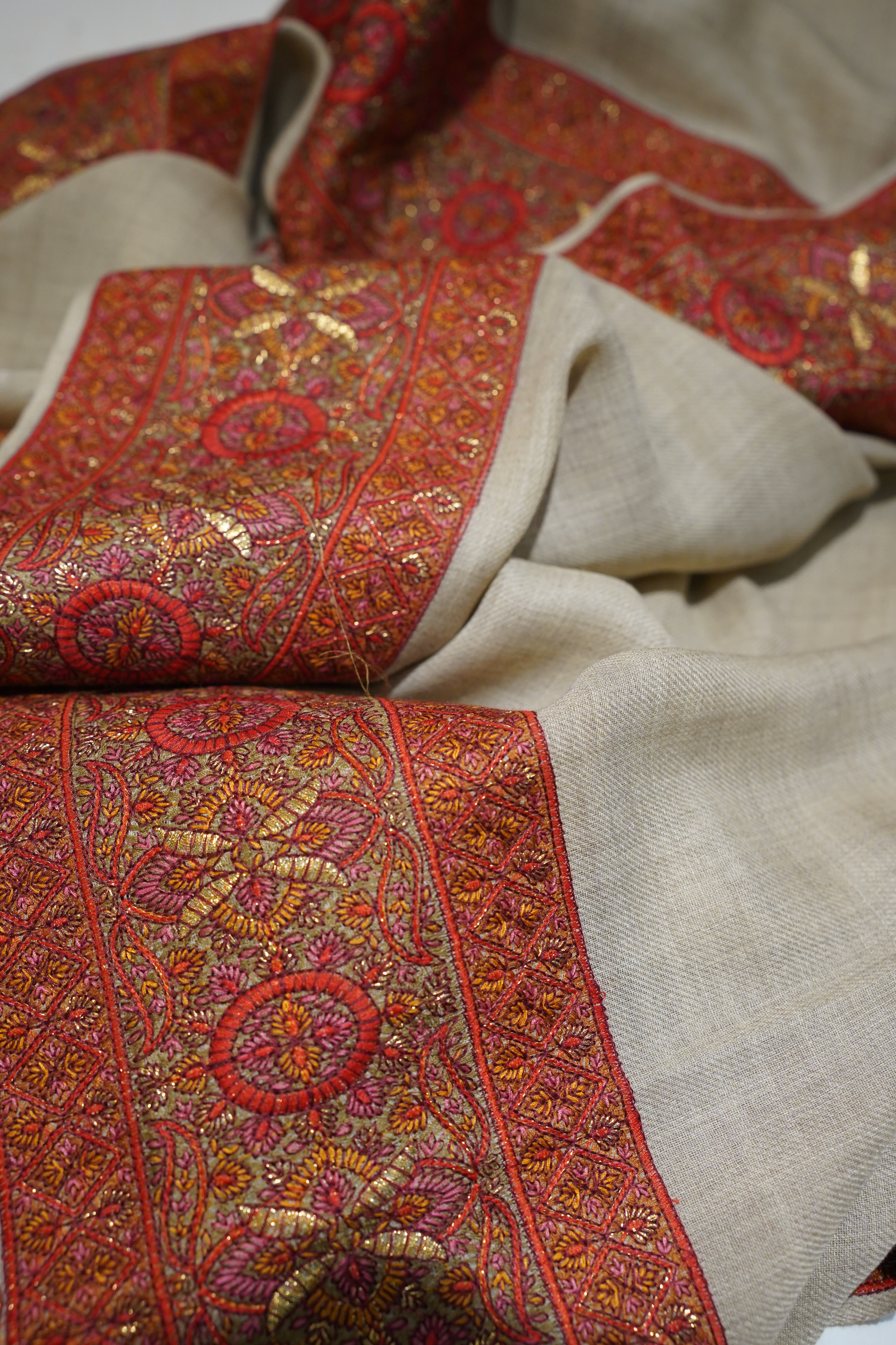Skin Kashmiri  Border Shawl