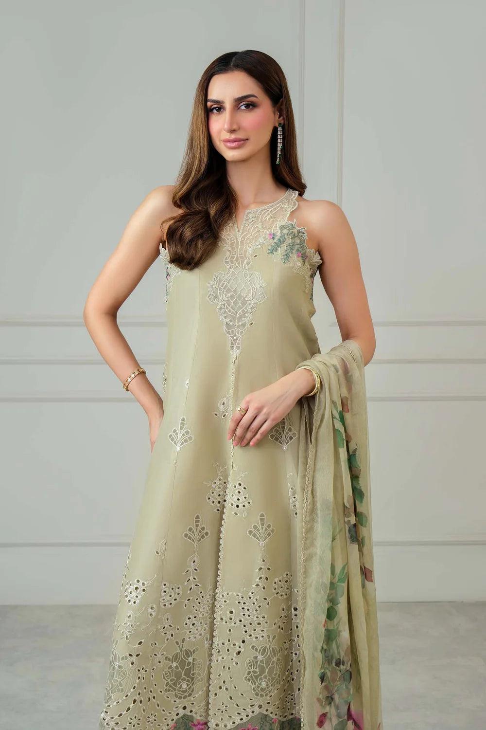 LAWN - NOOR BY SAADIA ASAD - Chikankari - D6 - A - SOFT GREY