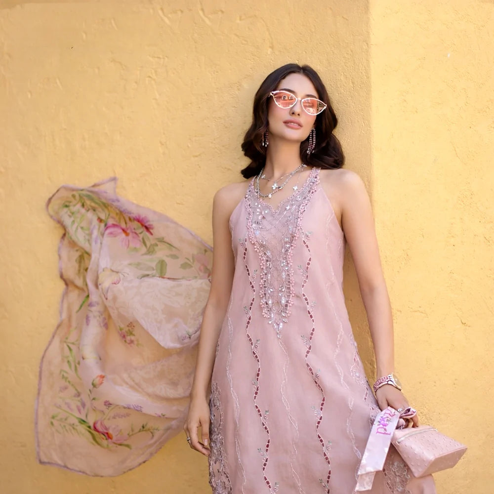LAWN - NOOR BY SAADIA ASAD - Chikankari - D2 - A - POWDER ROSE BLUSH