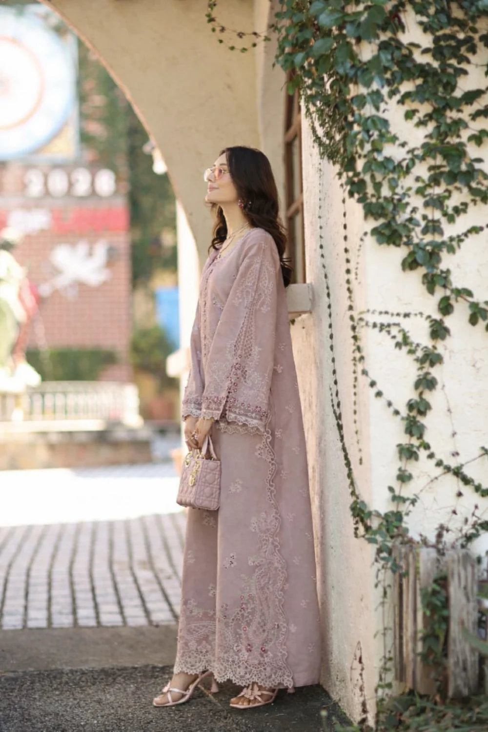 LAWN - NOOR BY SAADIA ASAD - Chikankari - D7 - A - SOFT ROSE MINK