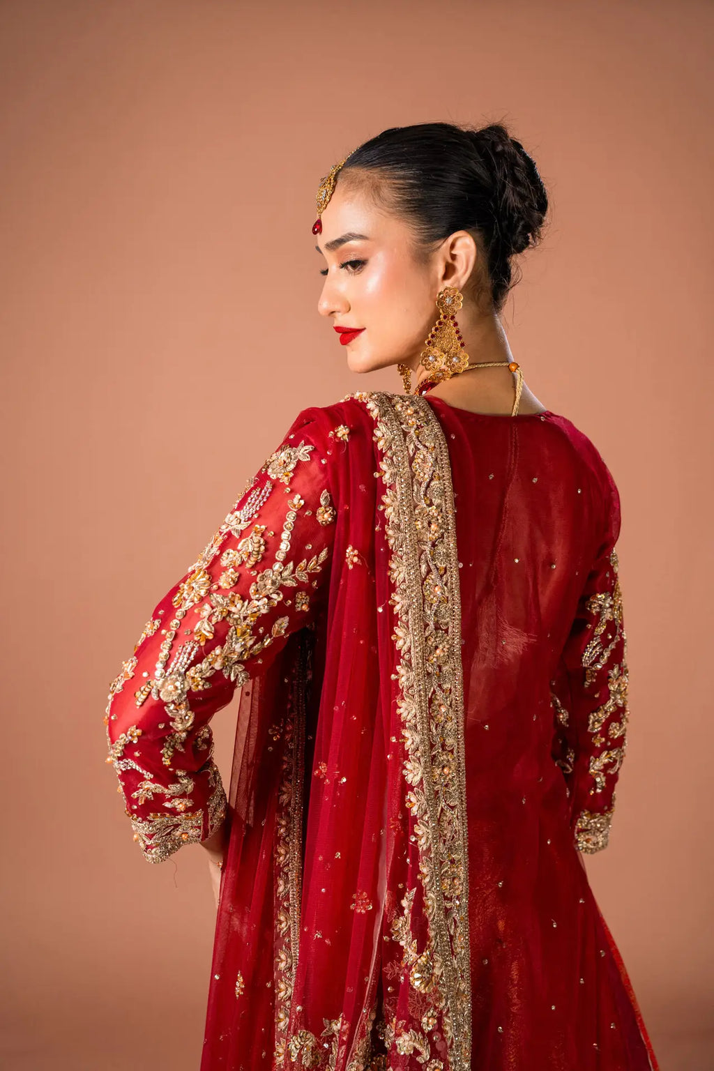 RED FARSHI LEHNGA SET