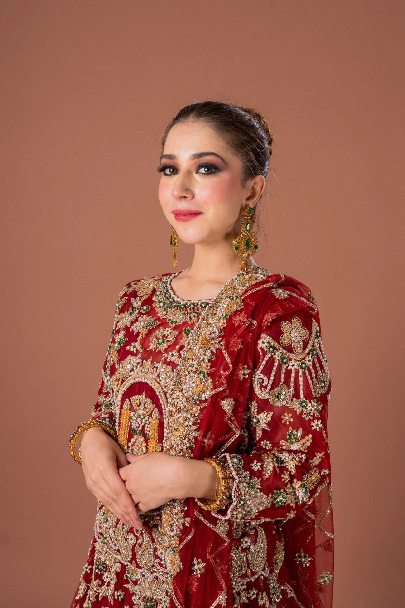 RED BLOUSE LEHNGA SET