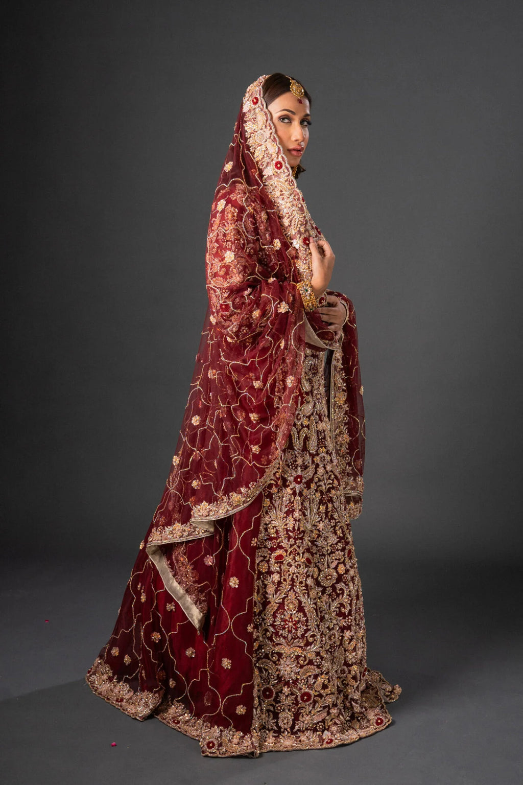 RED BODY LEHNGA SET