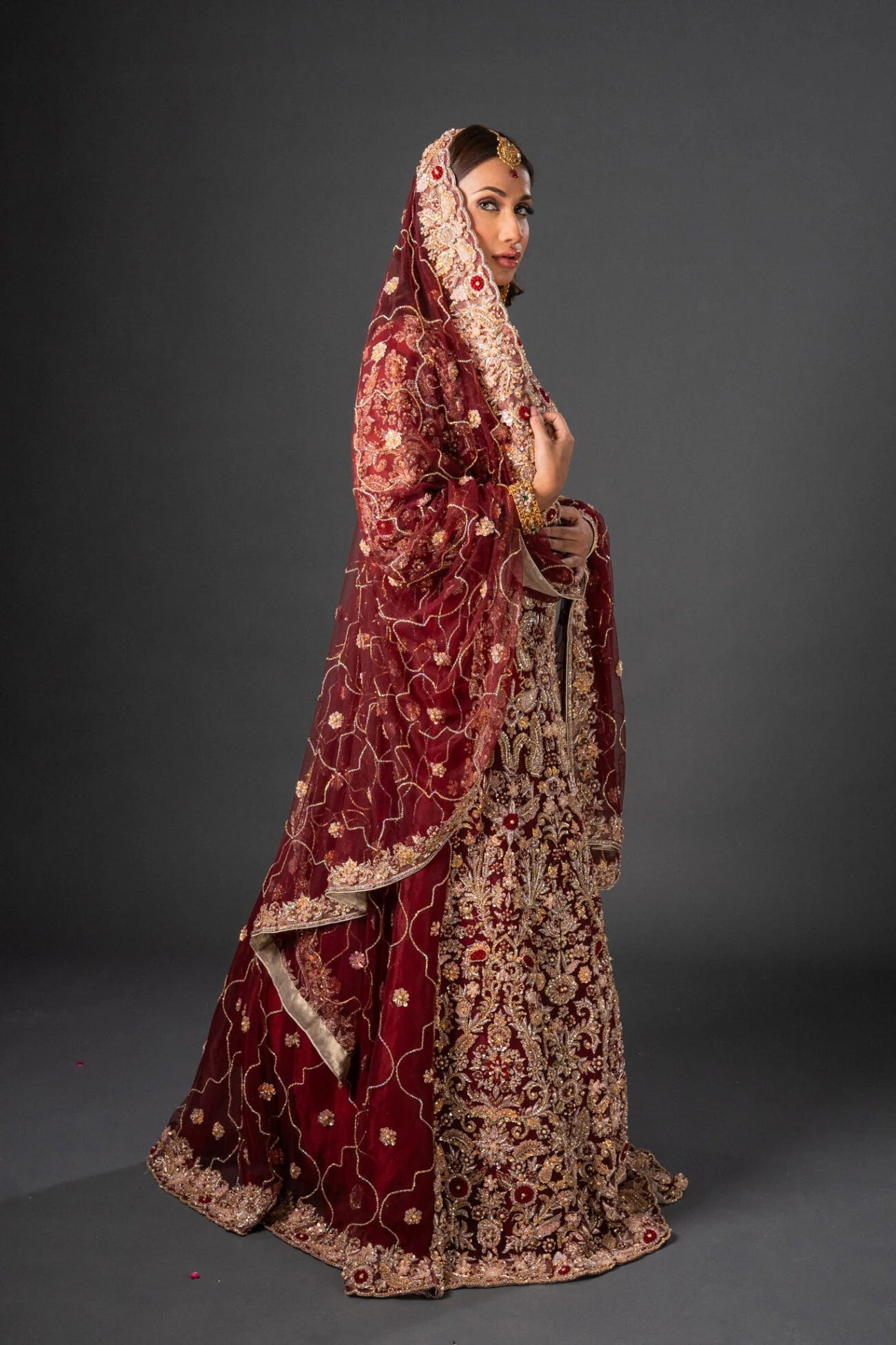 RED BODY LEHNGA SET