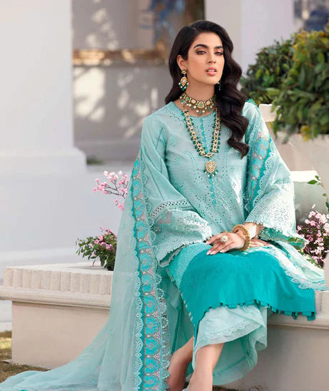 LAWN - NOOR BY SAADIA ASAD - LUXURY CHIKANKARI LAWN '22 - D7-B - (SALE)