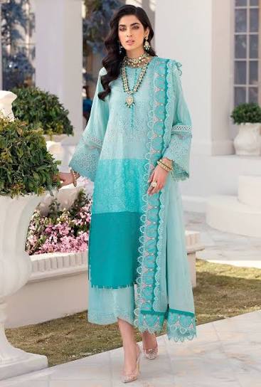 LAWN - NOOR BY SAADIA ASAD - LUXURY CHIKANKARI LAWN '22 - D7-B - (SALE)