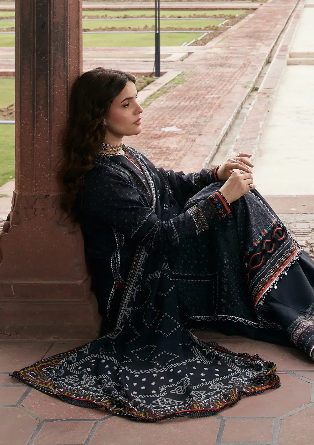 LAWN - KAHF - PRINTS CHIFFON COLLECTION '26 - KPS-5A GUL-E-SIYAH