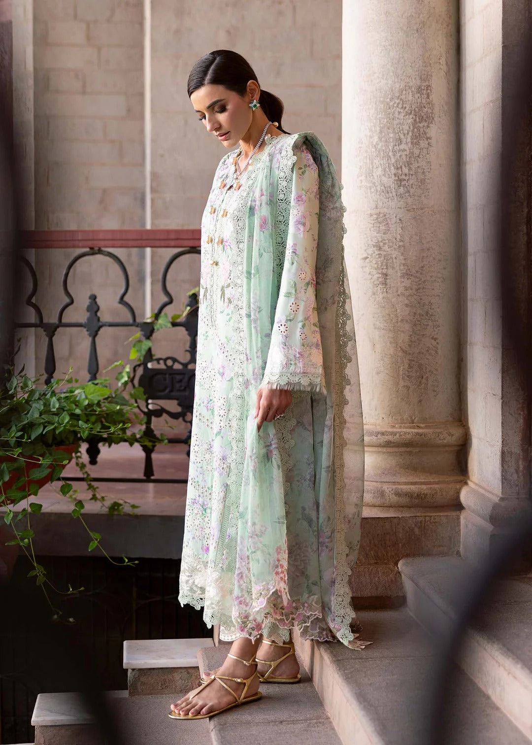 LAWN - SAIRA SHAKAIRA - BLOOM LAWN'25 - CELESTIAL BREEZE 5-B - (SALE)
