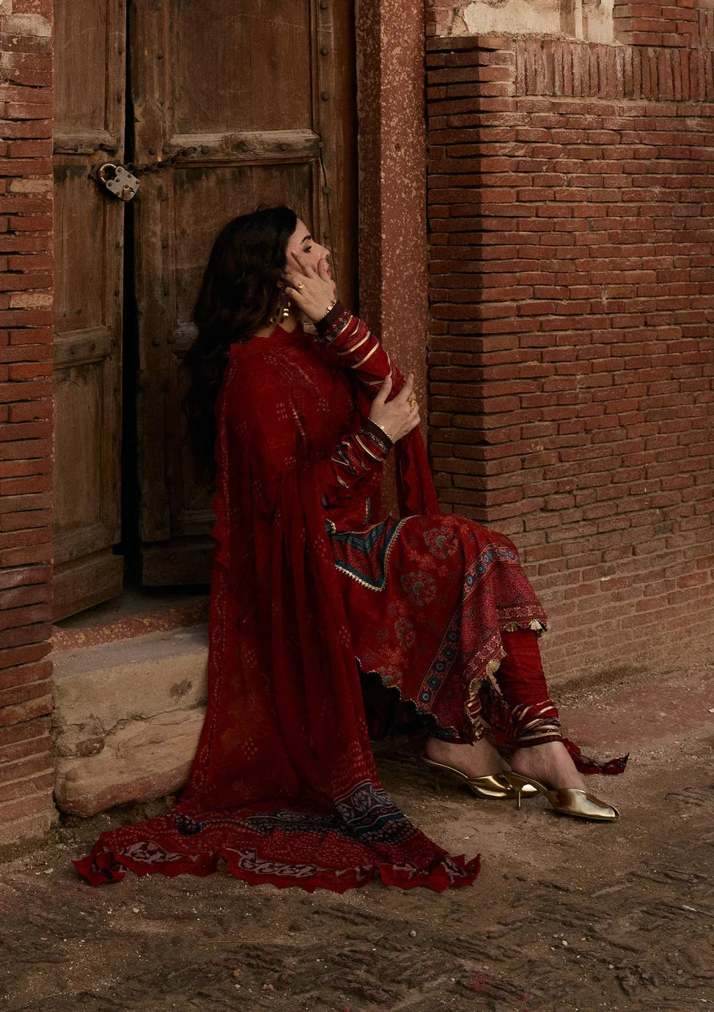 LAWN - KAHF - PRINTS CHIFFON COLLECTION '26 - KPS-1A SURKH NOOR