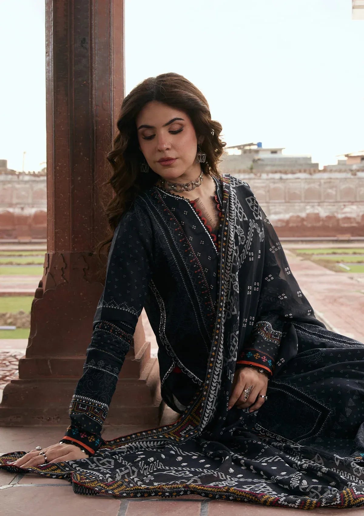 LAWN - KAHF - PRINTS CHIFFON COLLECTION '26 - KPS-5A GUL-E-SIYAH