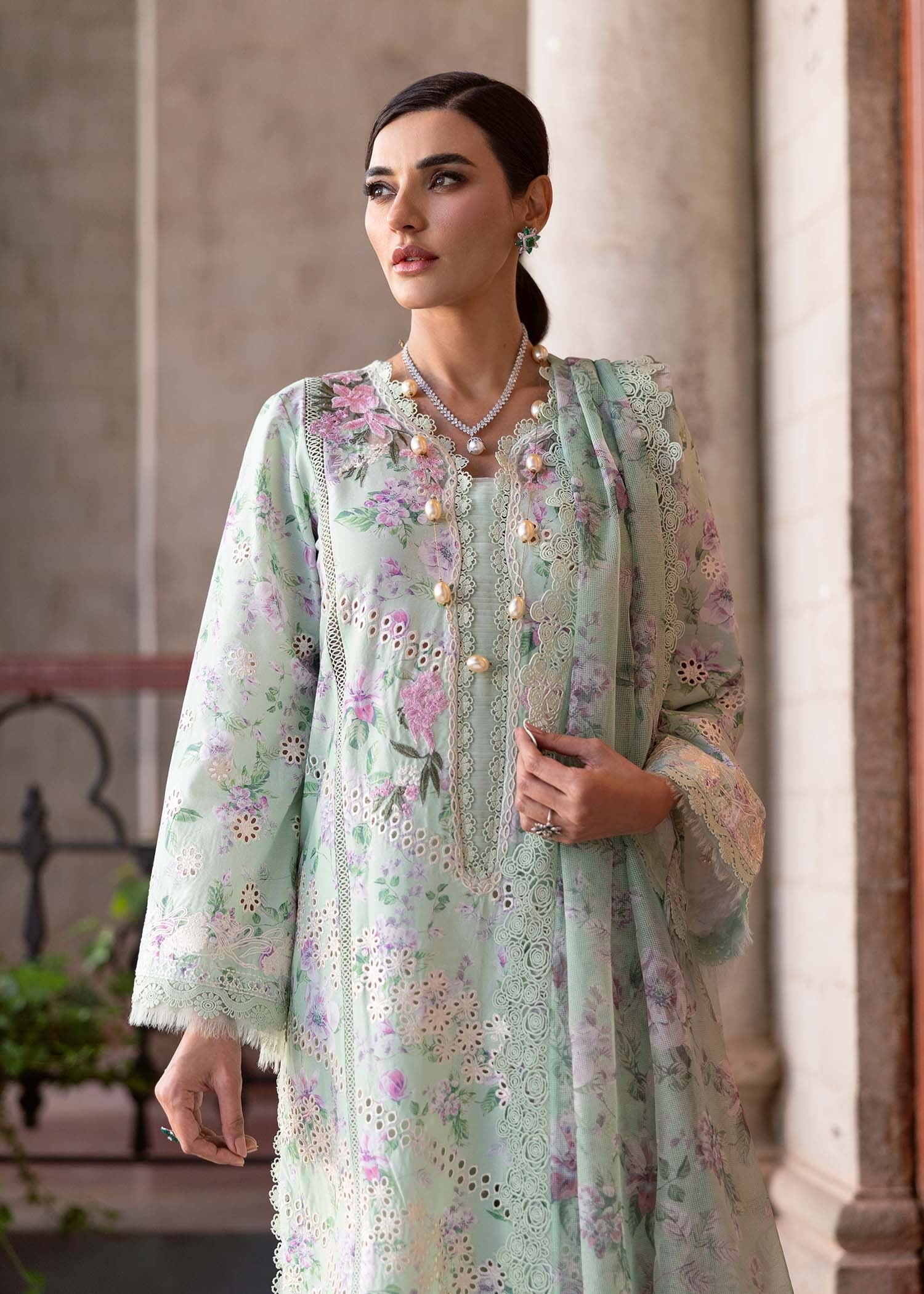 LAWN - SAIRA SHAKAIRA - BLOOM LAWN'25 - CELESTIAL BREEZE 5-B - (SALE)
