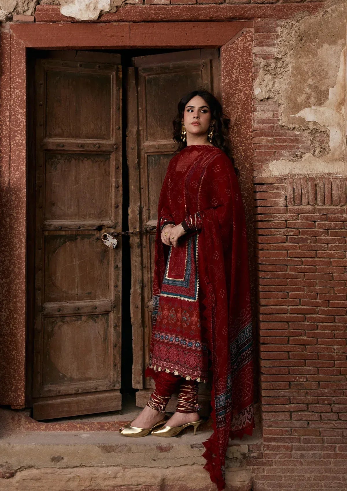LAWN - KAHF - PRINTS CHIFFON COLLECTION '26 - KPS-1A SURKH NOOR