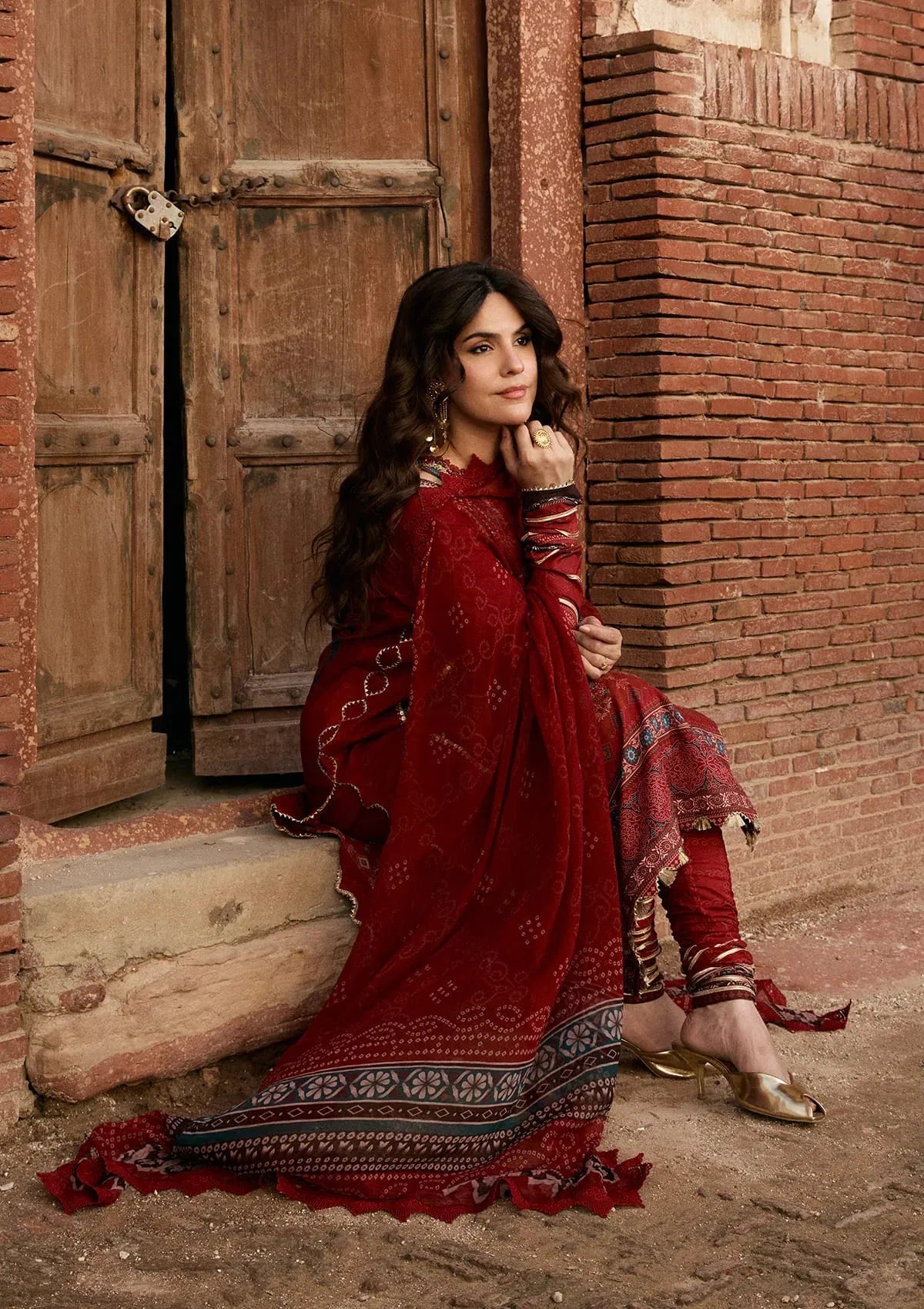 LAWN - KAHF - PRINTS CHIFFON COLLECTION '26 - KPS-1A SURKH NOOR