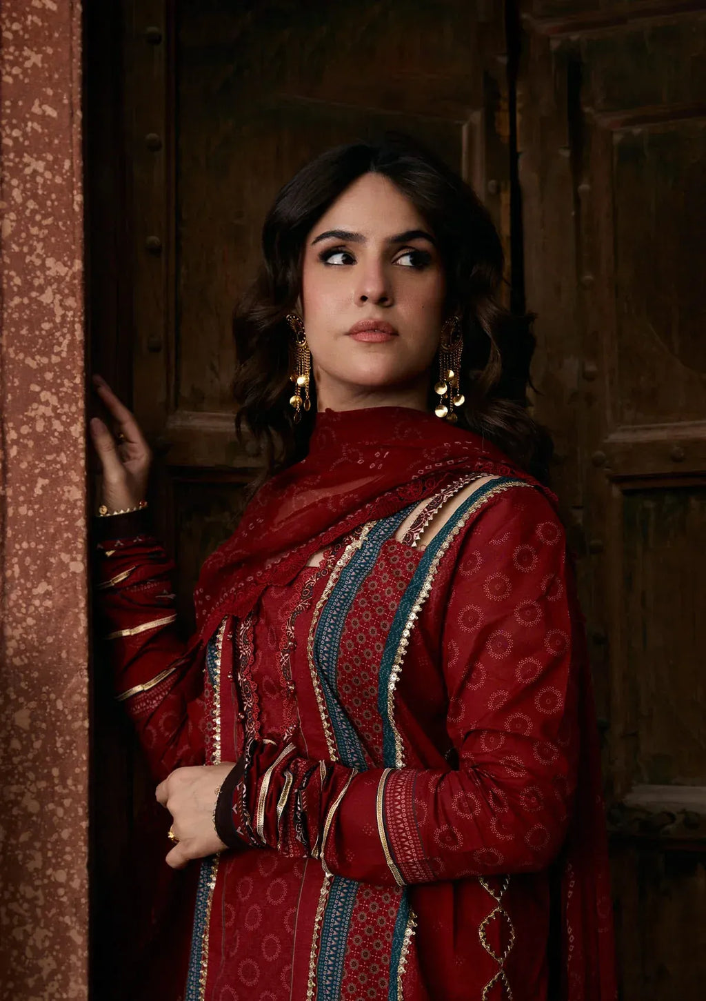 LAWN - KAHF - PRINTS CHIFFON COLLECTION '26 - KPS-1A SURKH NOOR