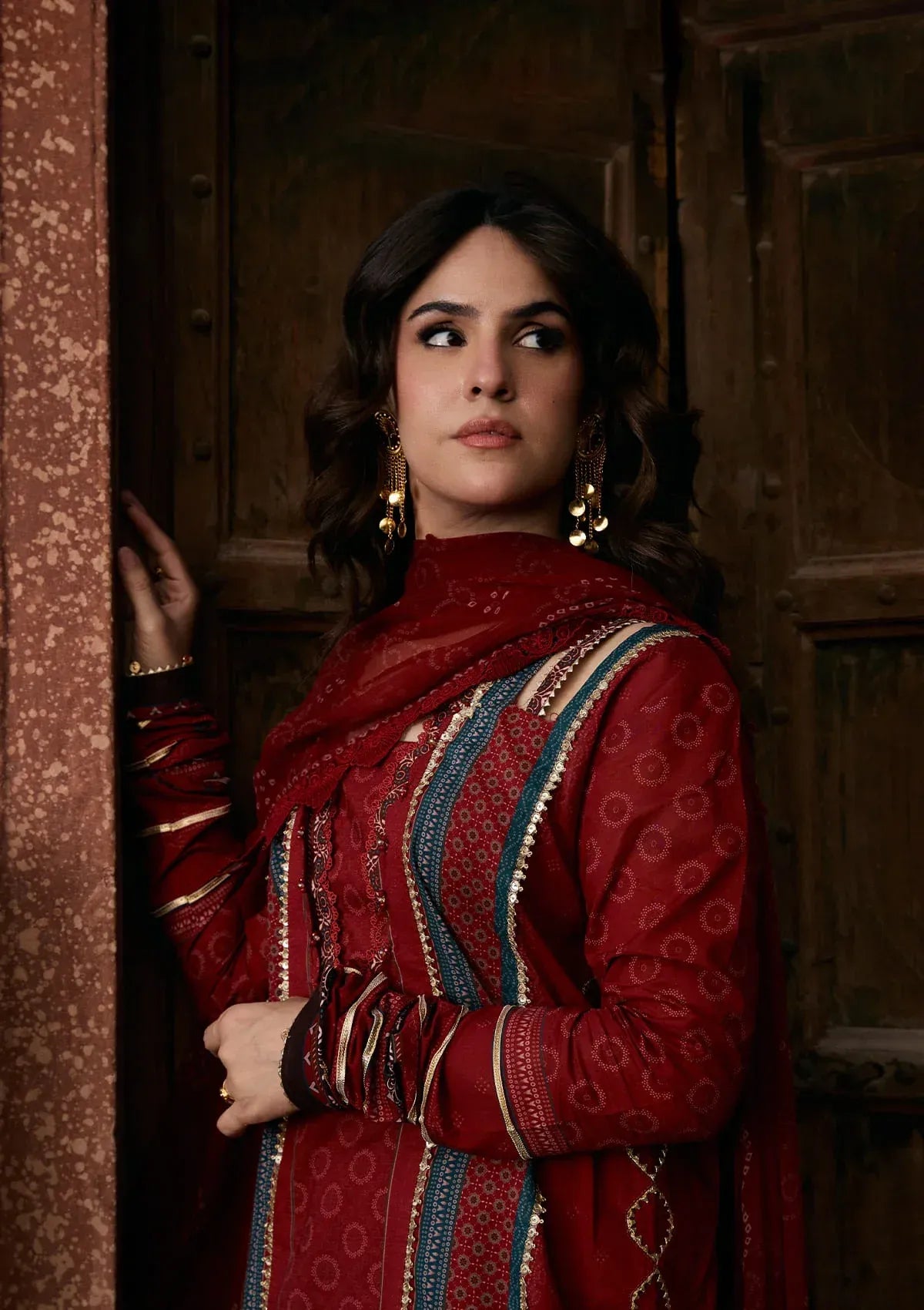 LAWN - KAHF - PRINTS CHIFFON COLLECTION '26 - KPS-1A SURKH NOOR