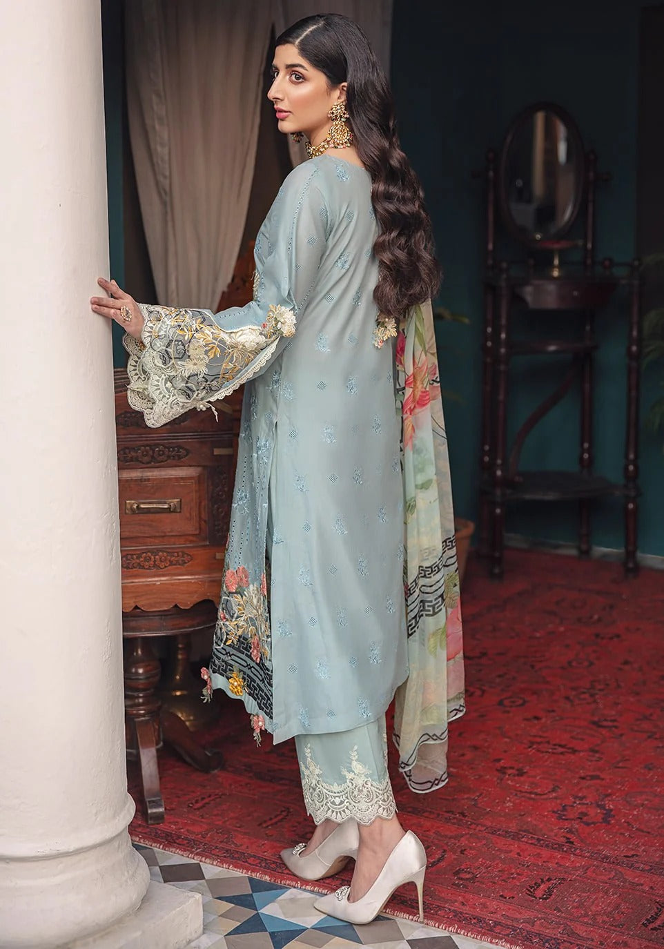 LAWN - ELAF - FESTIVE CHIKANKARI'22 - CELESTE-08 - (SALE)