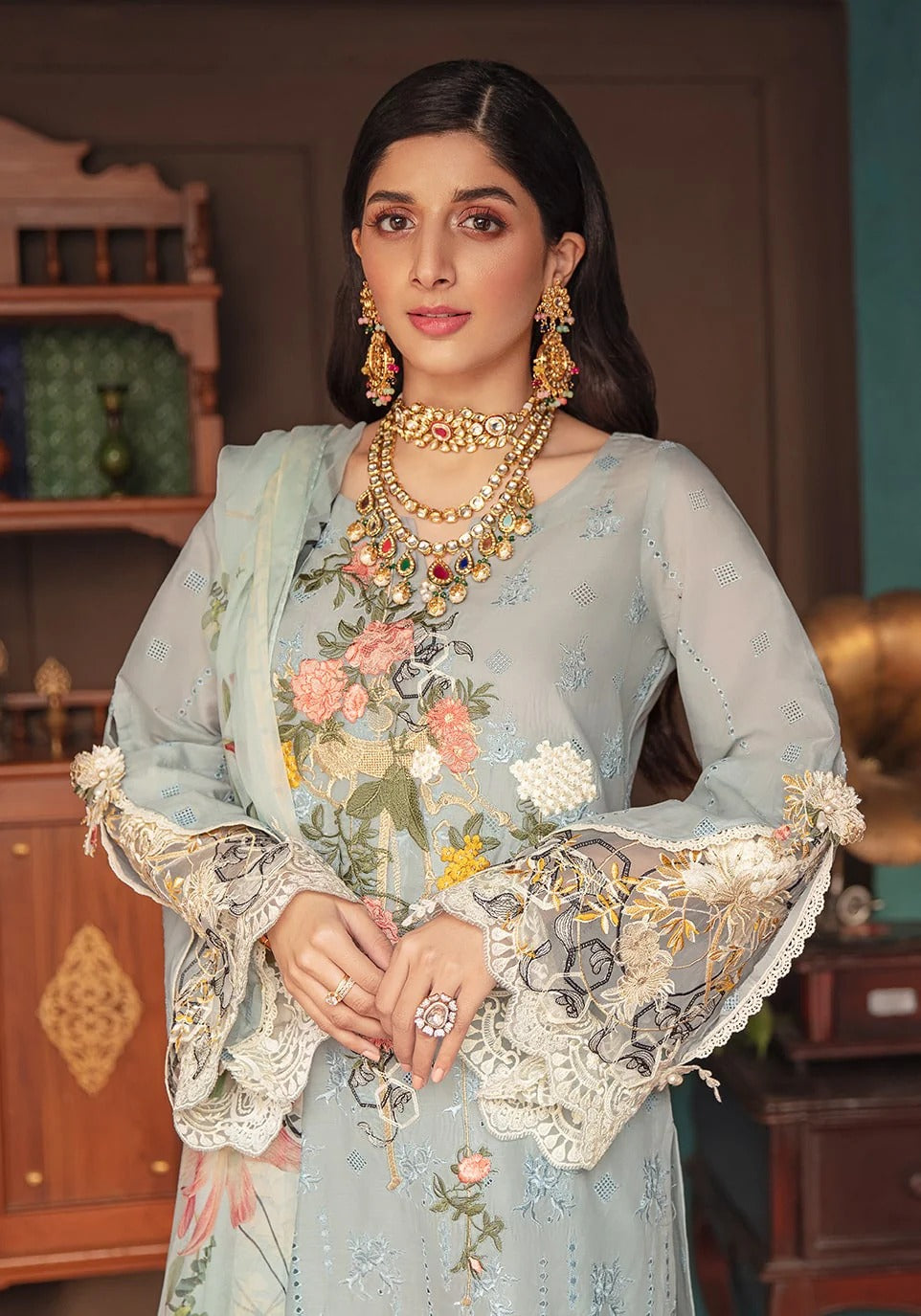 LAWN - ELAF - FESTIVE CHIKANKARI'22 - CELESTE-08 - (SALE)
