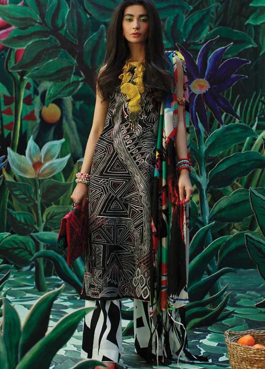 LAWN - MAHGUL - EMBROIDERED LAWN'21 - BRUSH STROKE MLL21-07 - (SALE)