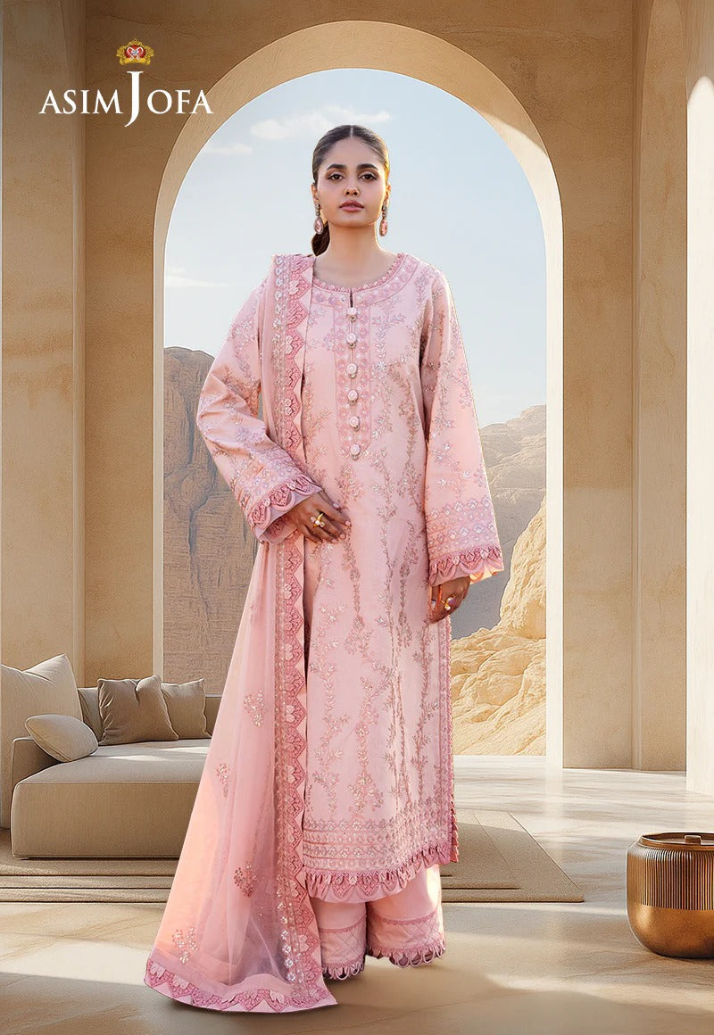 LAWN - ASIM JOFA - LUXURY EMBROIDERED LAWN - AJELL-15 - (SALE)