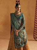 Woman in traditional attire with a decorative background
