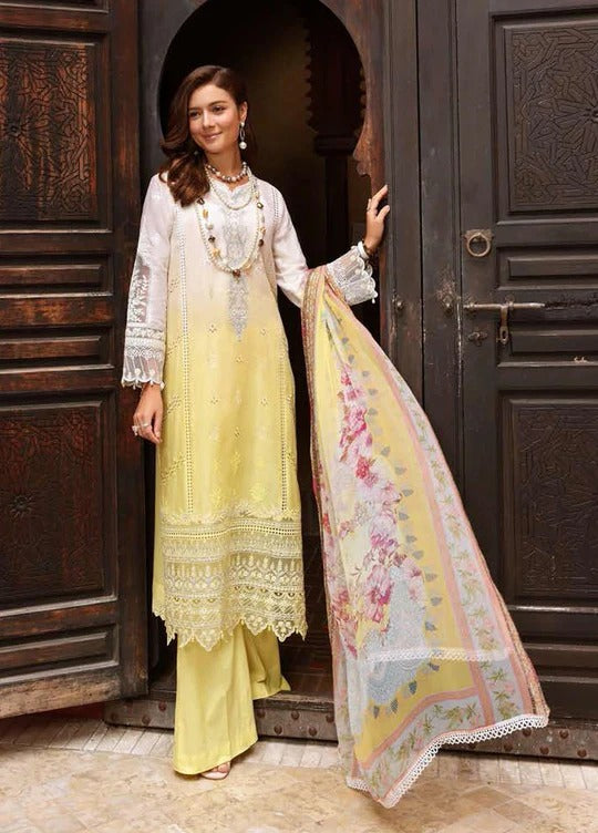 LAWN - NOOR BY SAADIA ASAD - CHIKANKARI LAWN'23 - D7-A - (SALE)