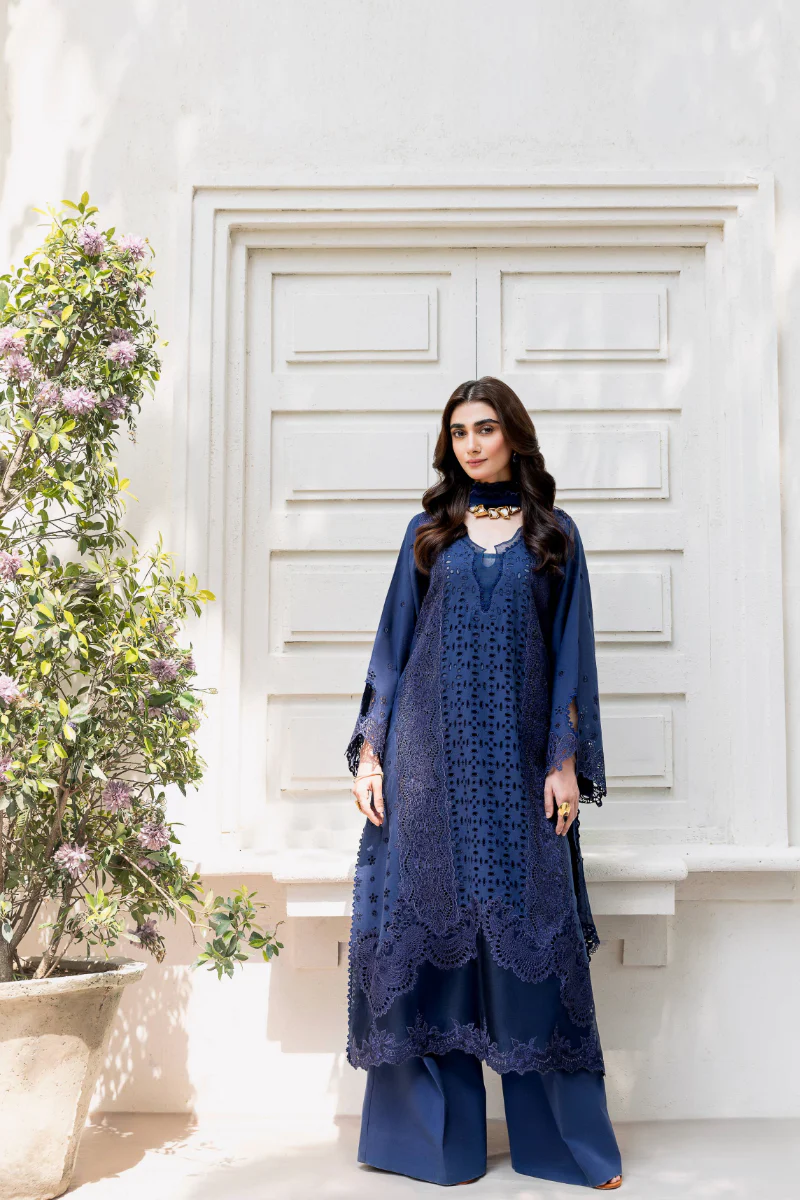 SCHIFFLI - MANARA - VINTAGE FLORA'25 - INDIGO VF-03 - (SALE)