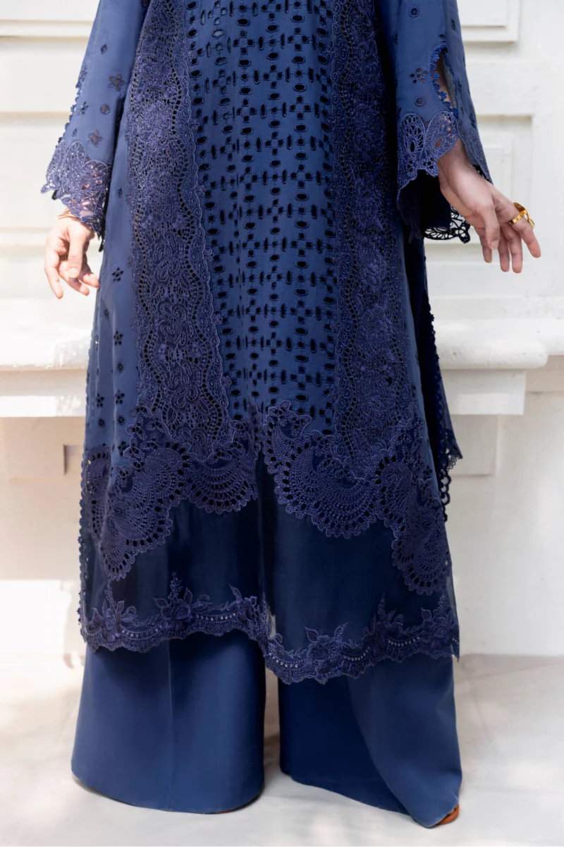SCHIFFLI - MANARA - VINTAGE FLORA'25 - INDIGO VF-03 - (SALE)