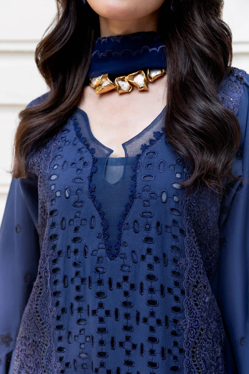 SCHIFFLI - MANARA - VINTAGE FLORA'25 - INDIGO VF-03 - (SALE)