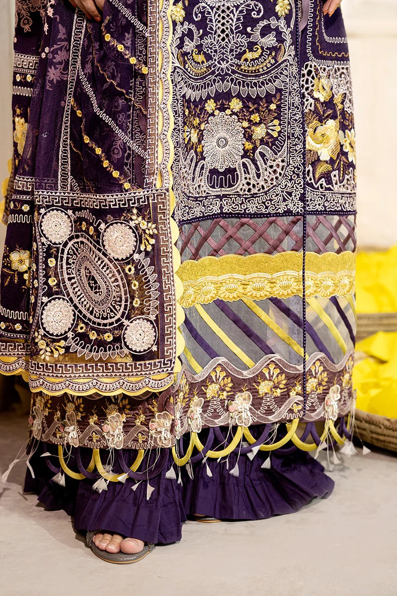 Colorful traditional dress with intricate patterns on a neutral background