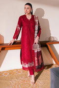 LAWN - NEESHAY - UNSTICHED - SCARLET