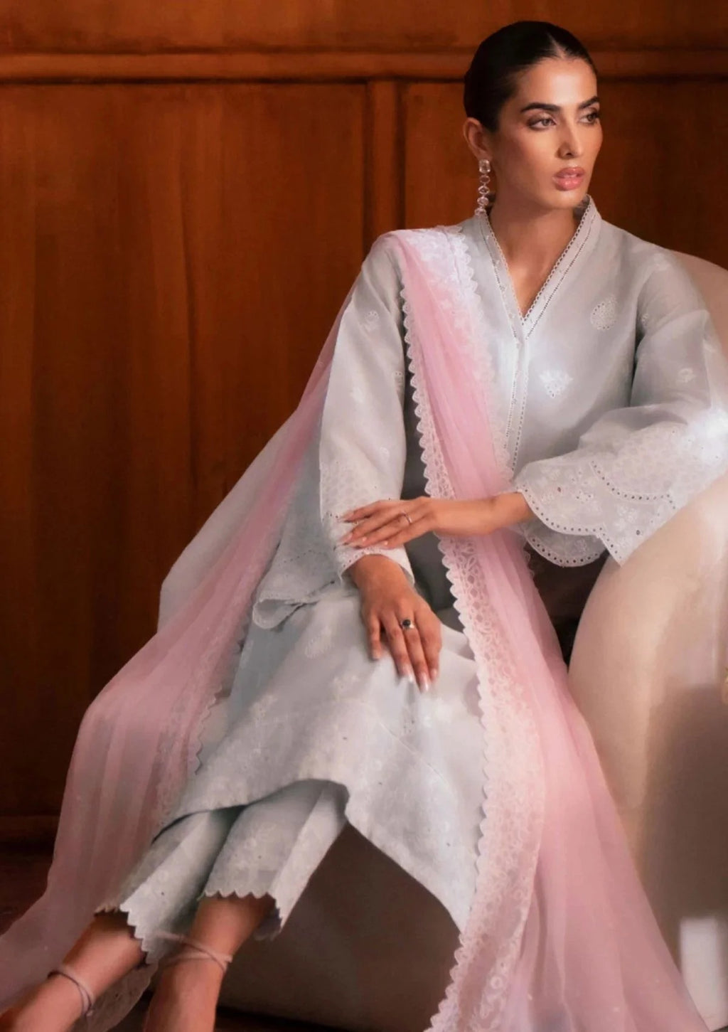 LAWN - SERAN - CHIKANKARI FESTIVE EDIT'24 - LUISA D-09 - (SALE)