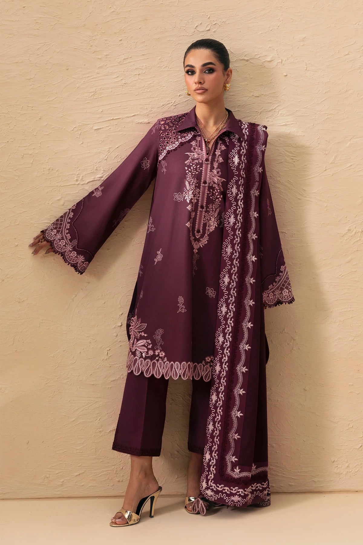 LINEN - QALAMKAR - Q PRINT - VEENA