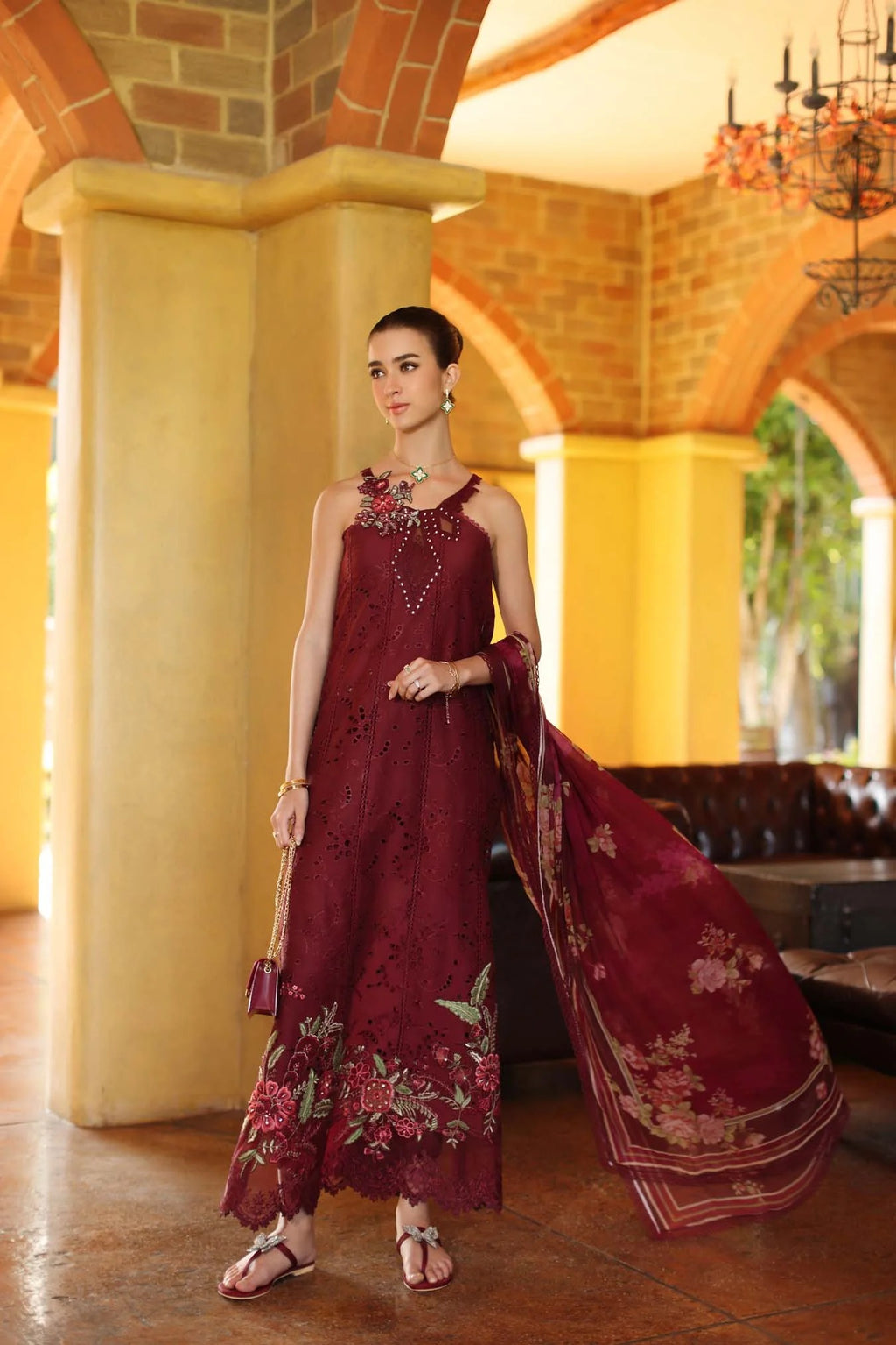 LAWN - NOOR BY SAADIA ASAD - SCHIFFLI - D10 - A - Roselle