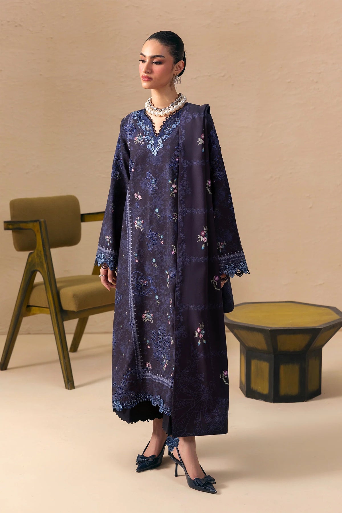 LINEN- QALAMKAR - Q PRINT - NOREEN