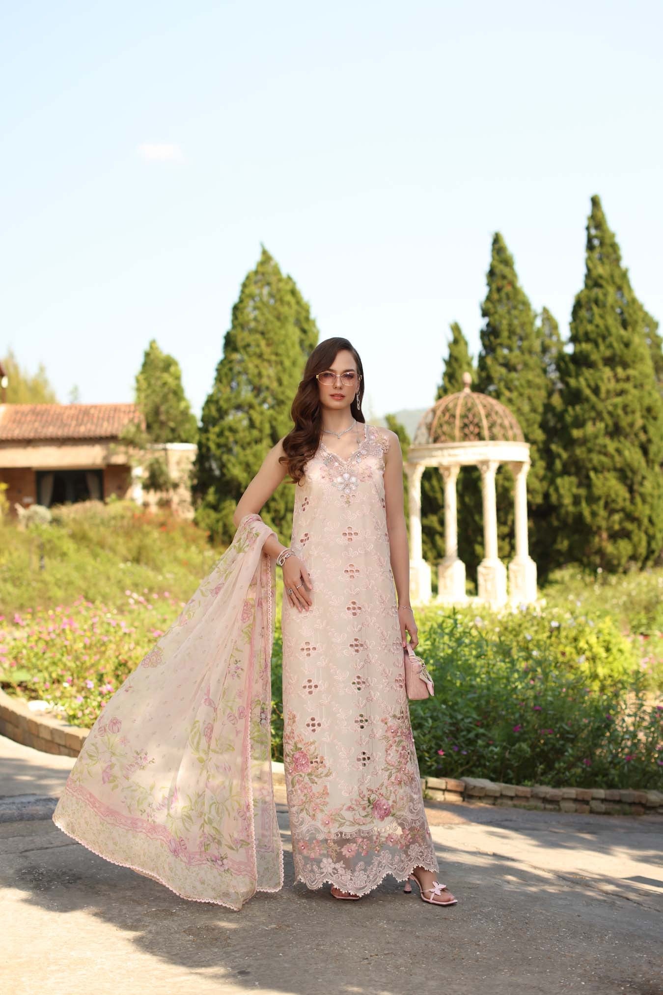 LAWN - NOOR BY SAADIA ASAD - SCHIFFLI - D7 - A - Florine