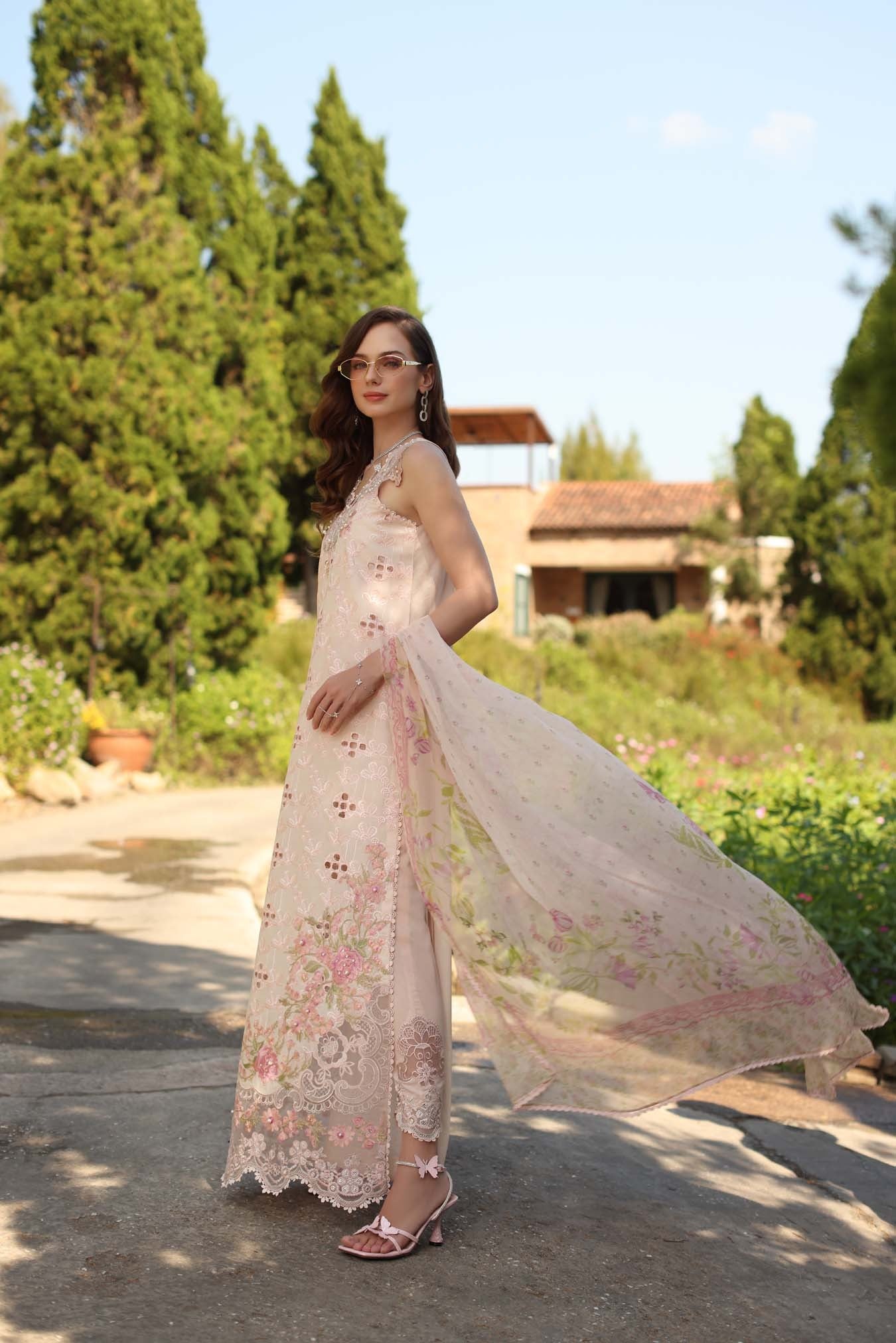 LAWN - NOOR BY SAADIA ASAD - SCHIFFLI - D7 - A - Florine